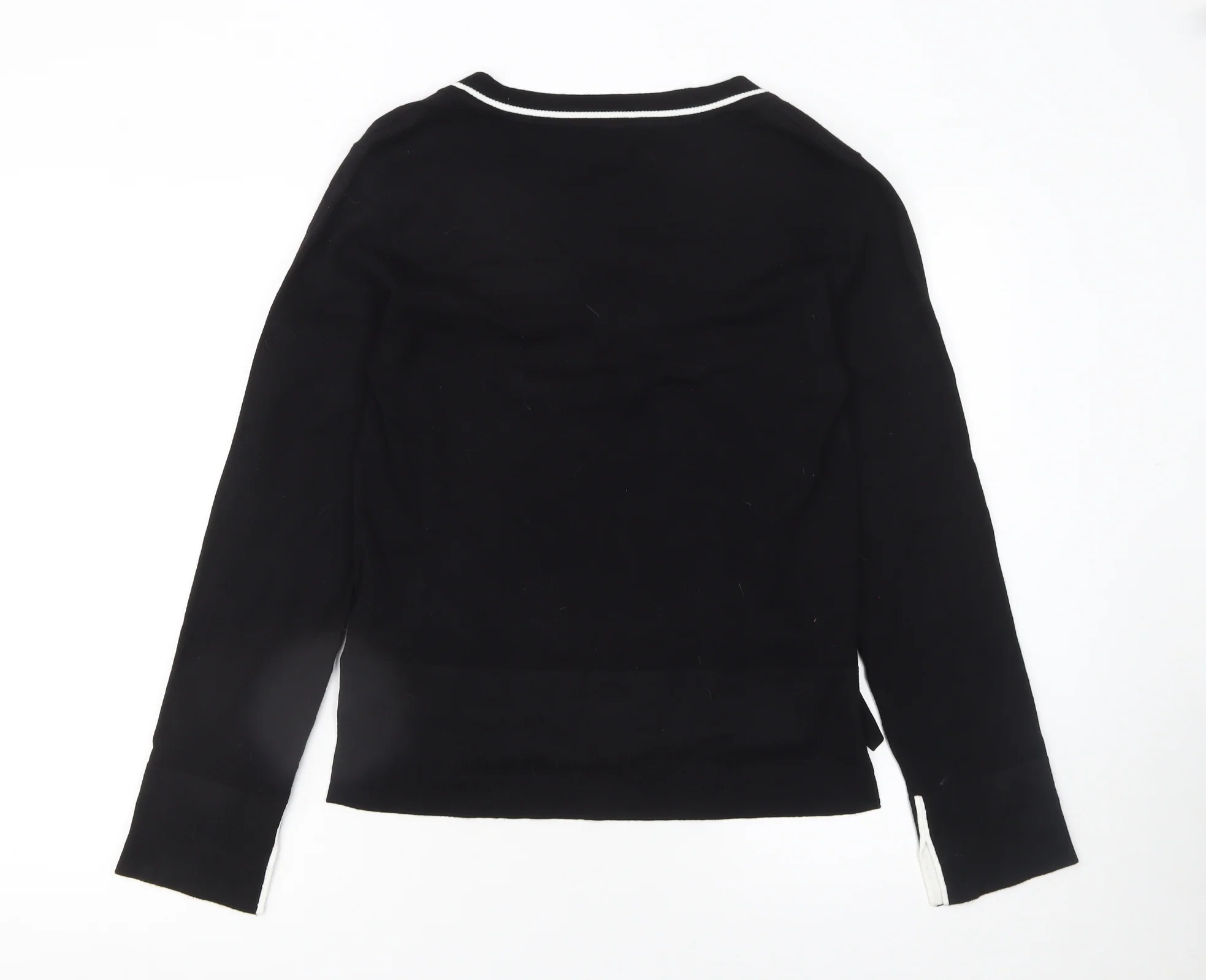Lipsy Women’s Black V-Neck Long Sleeve Knit Jumper Size 10 - Image 3