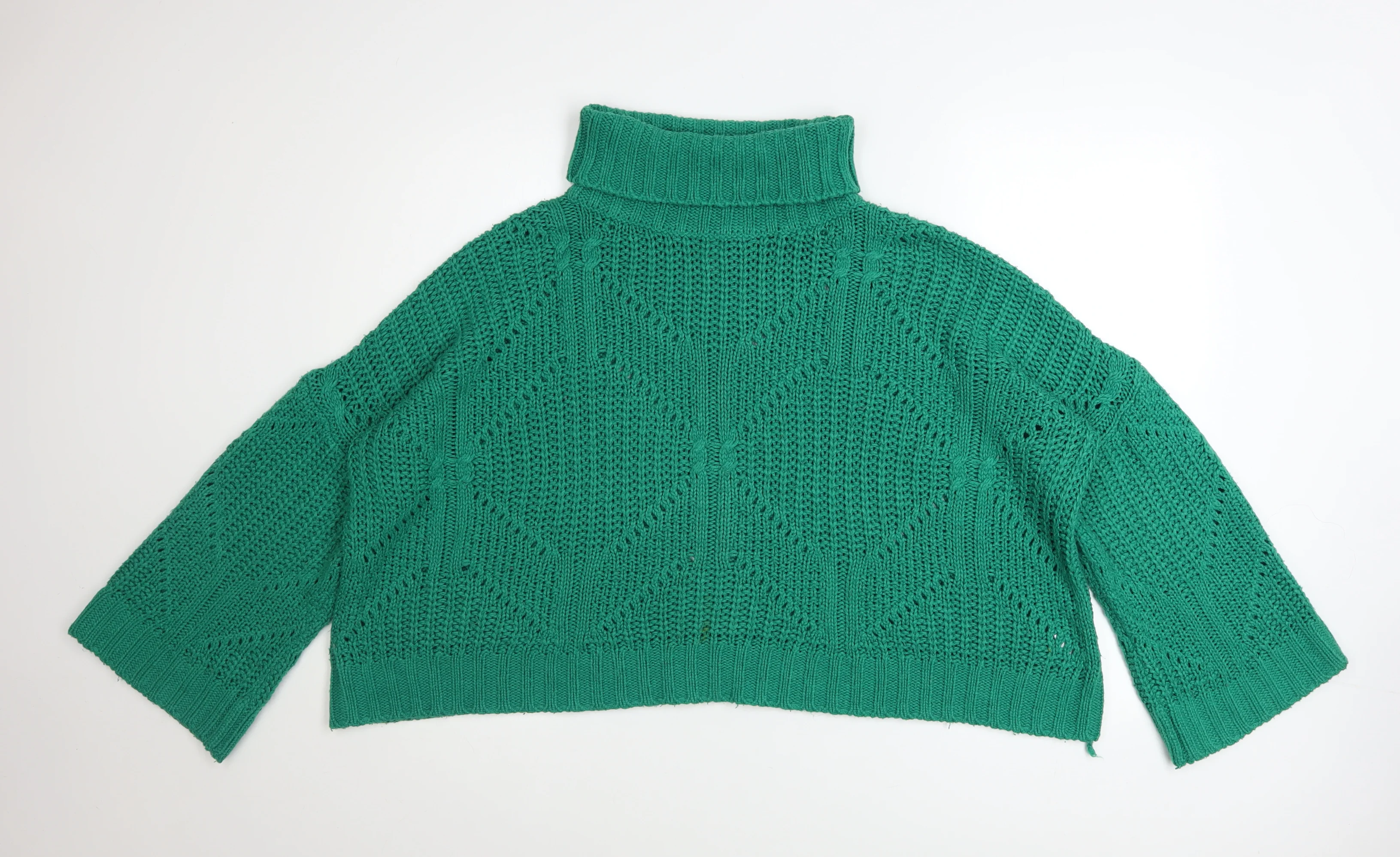 Liquorish Women’s Green Roll Neck Chunky Knit Jumper Size 12