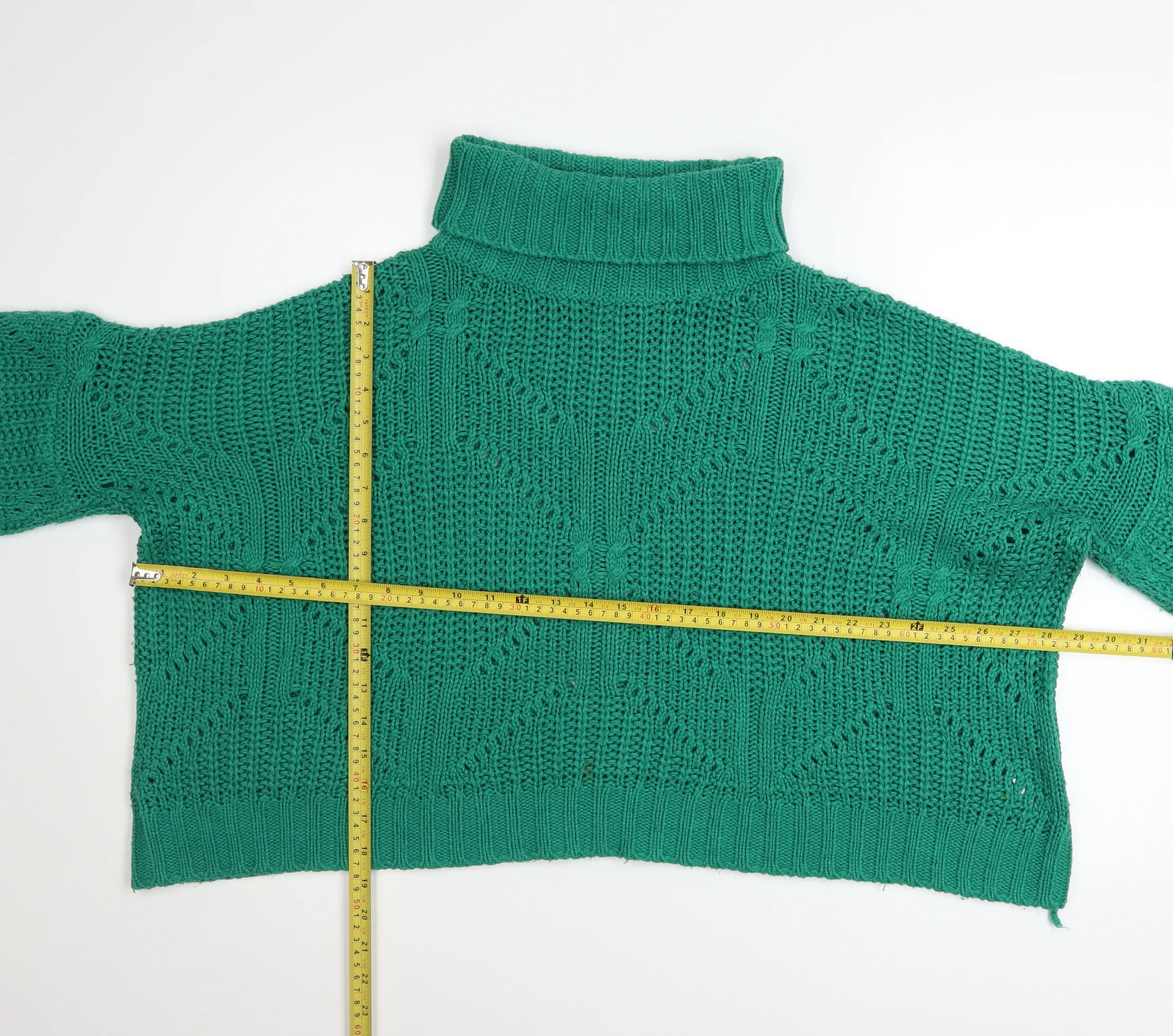 Liquorish Women’s Green Roll Neck Chunky Knit Jumper Size 12 - Image 2