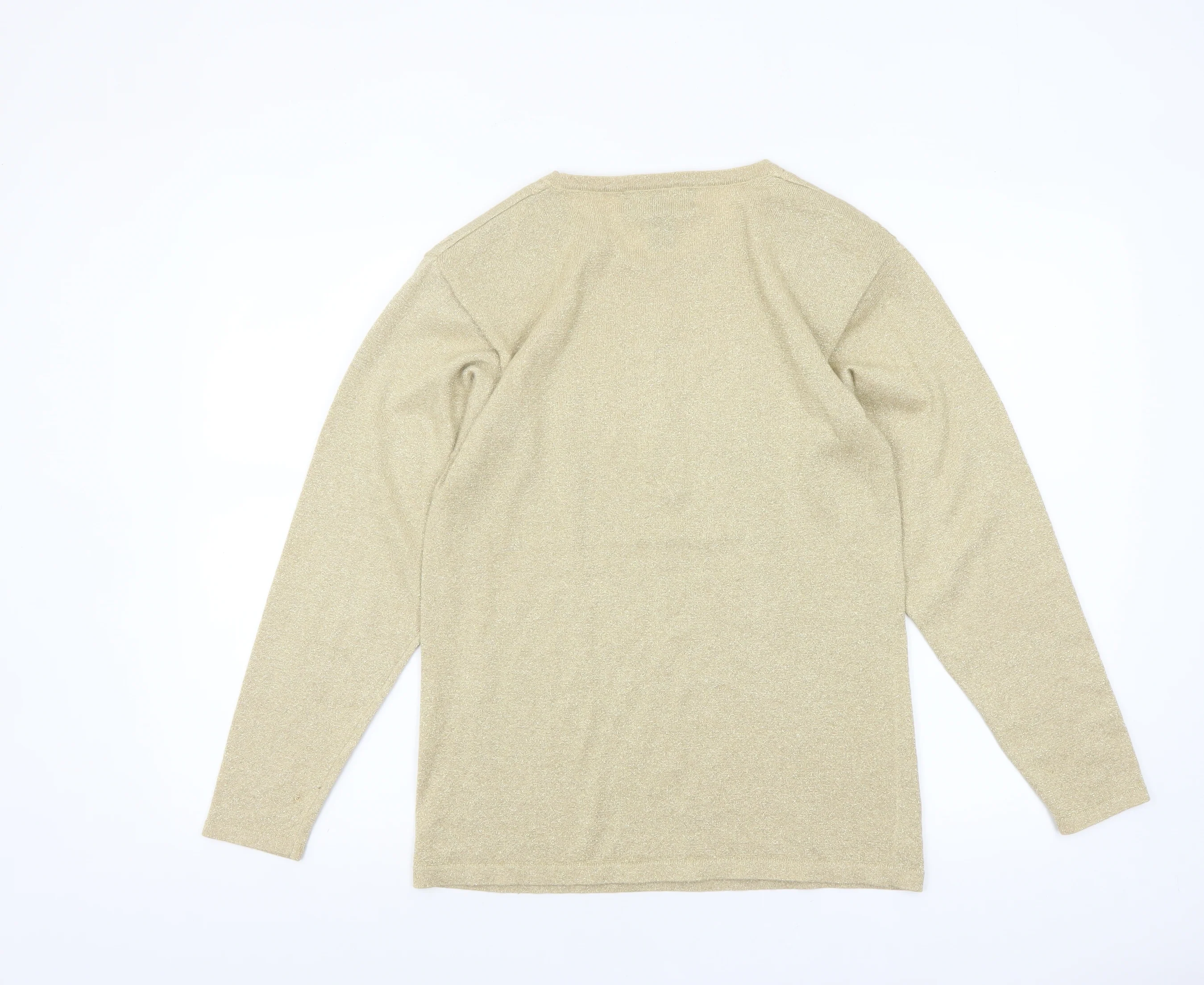 Lisa Originals Women’s Beige Knit Pullover Jumper Size S Long Sleeve - Image 3