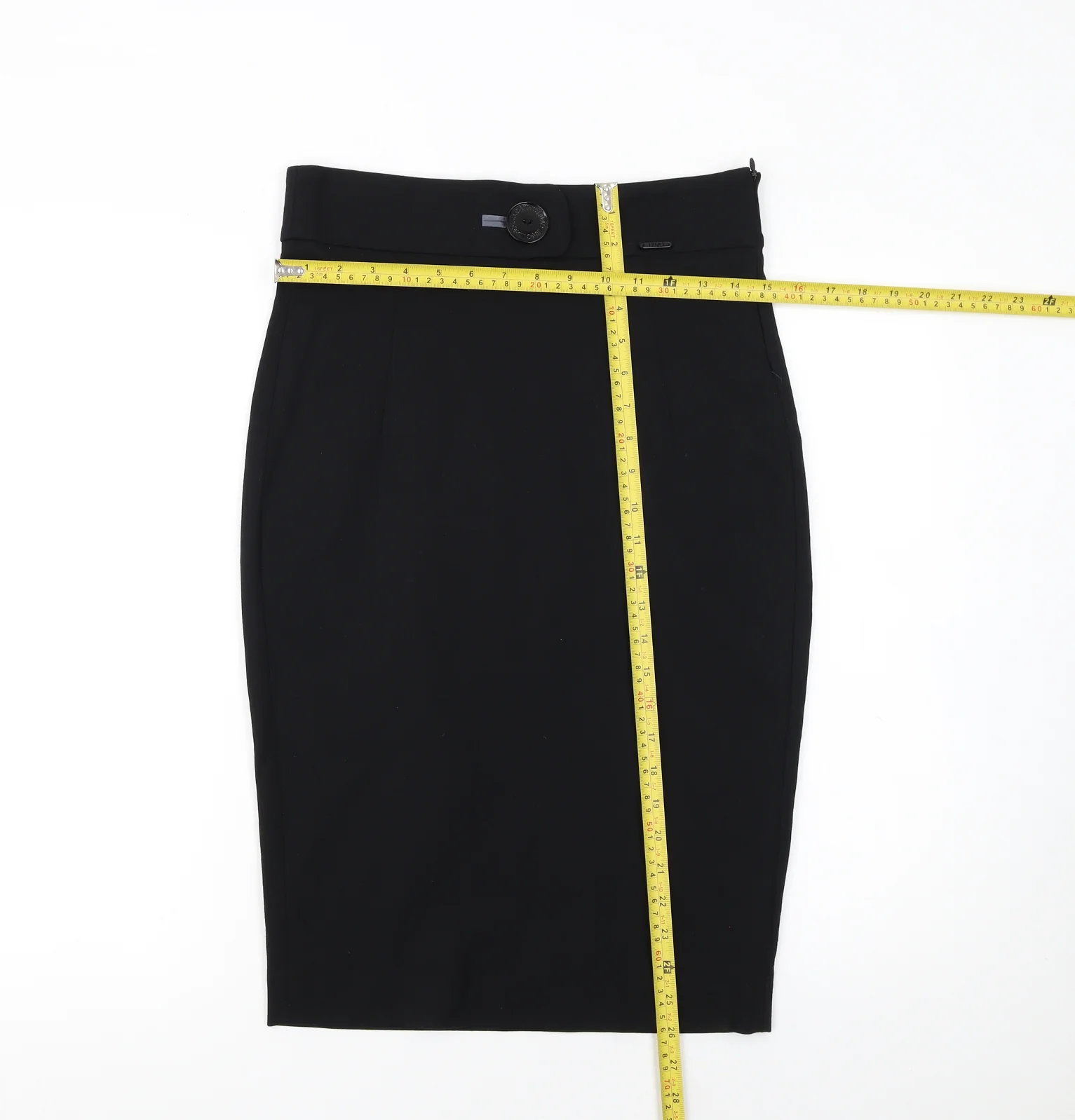 Liu Jo Womens Black Pencil Skirt Size 16 Stretch Viscose Blend - Image 2