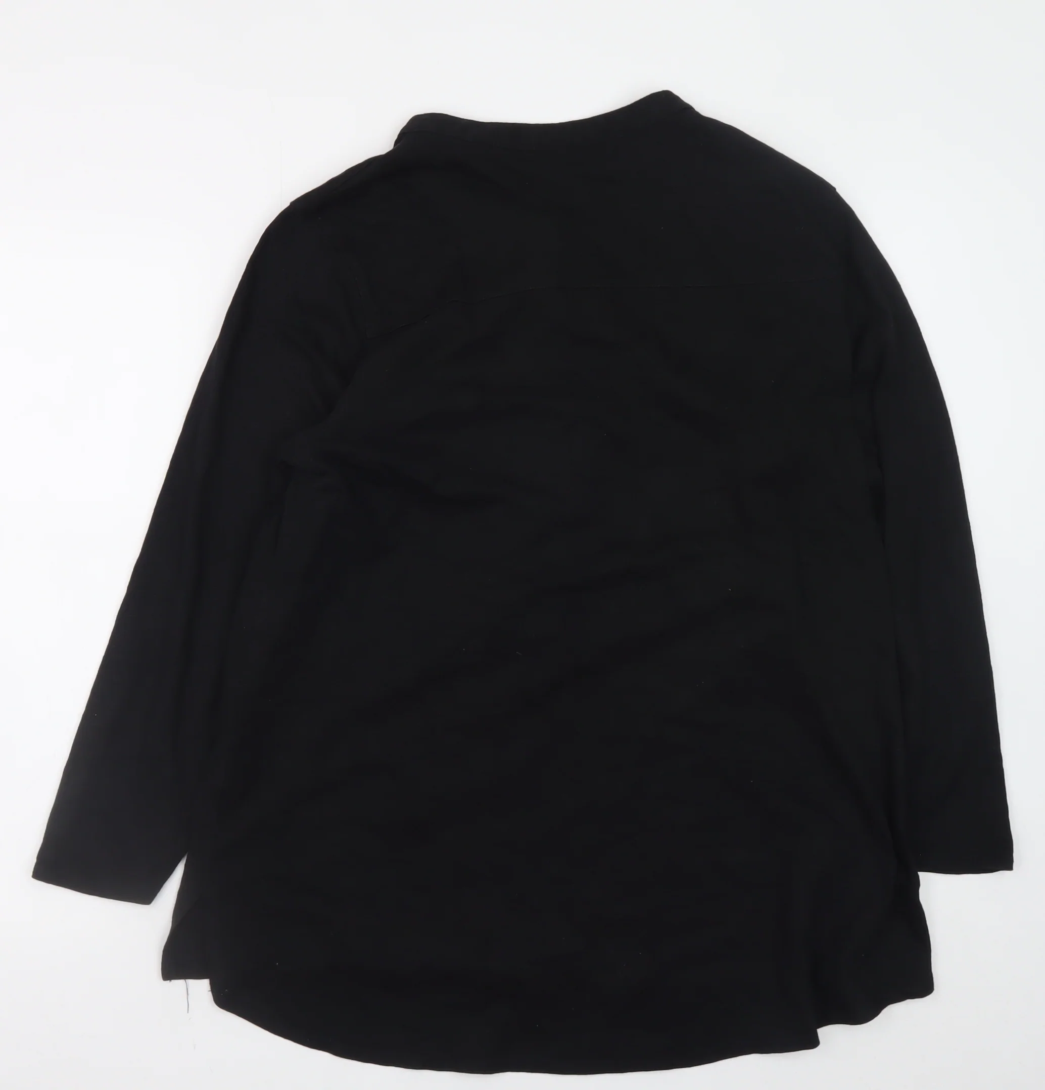 LIVE FOR THE WEEKEND Men's Black Henley Long Sleeve Cotton T-Shirt 2XL - Image 3