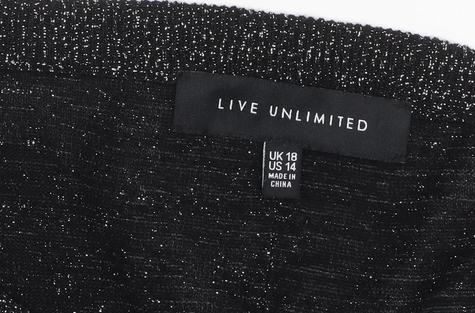 Live Unlimited Women Black Metallic Relaxed 3/4 Sleeve Pullover Jumper UK 18 - Image 5