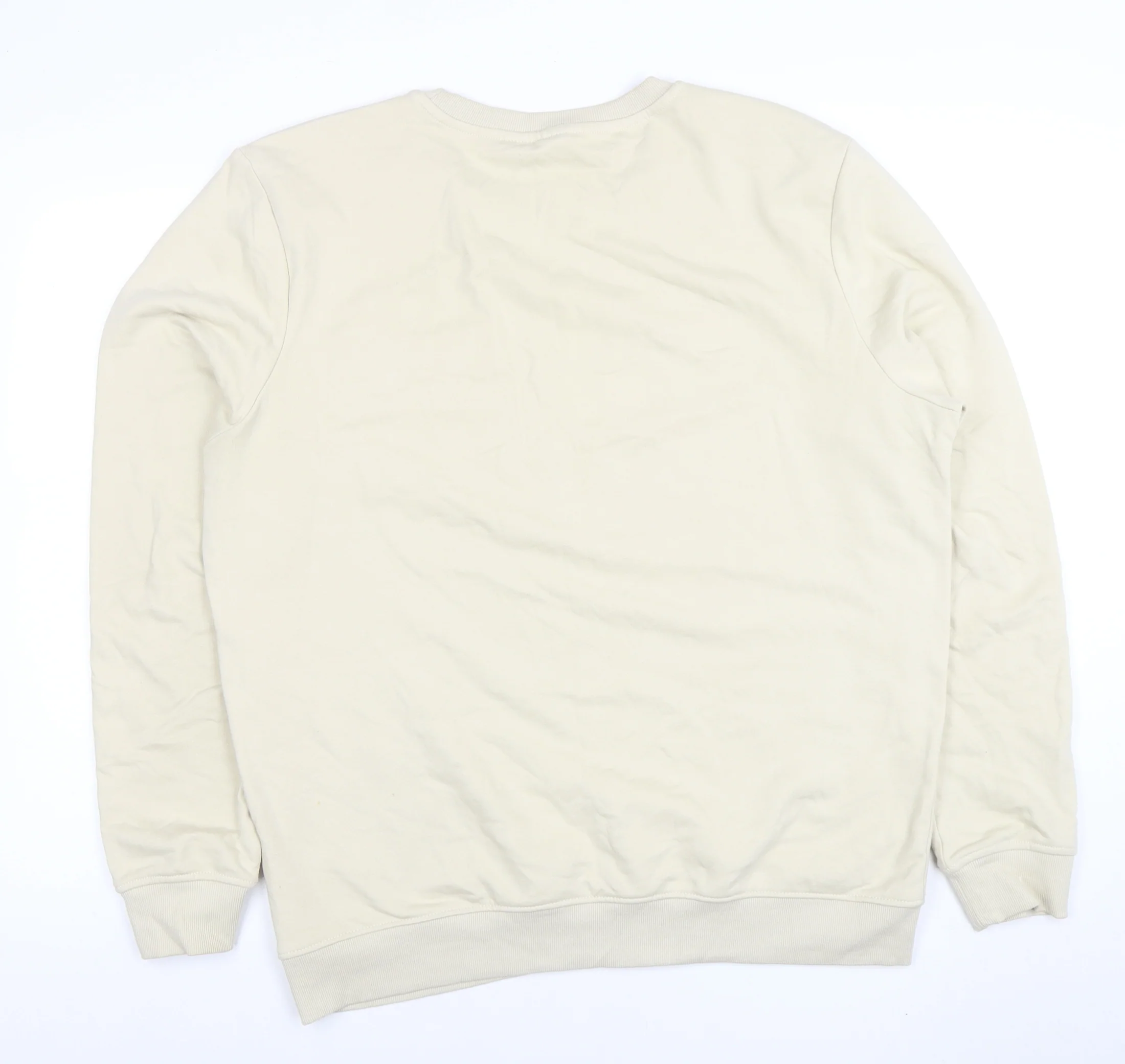 Livergy Men's Beige Crew Neck Fleece Sweatshirt Size L - Image 3