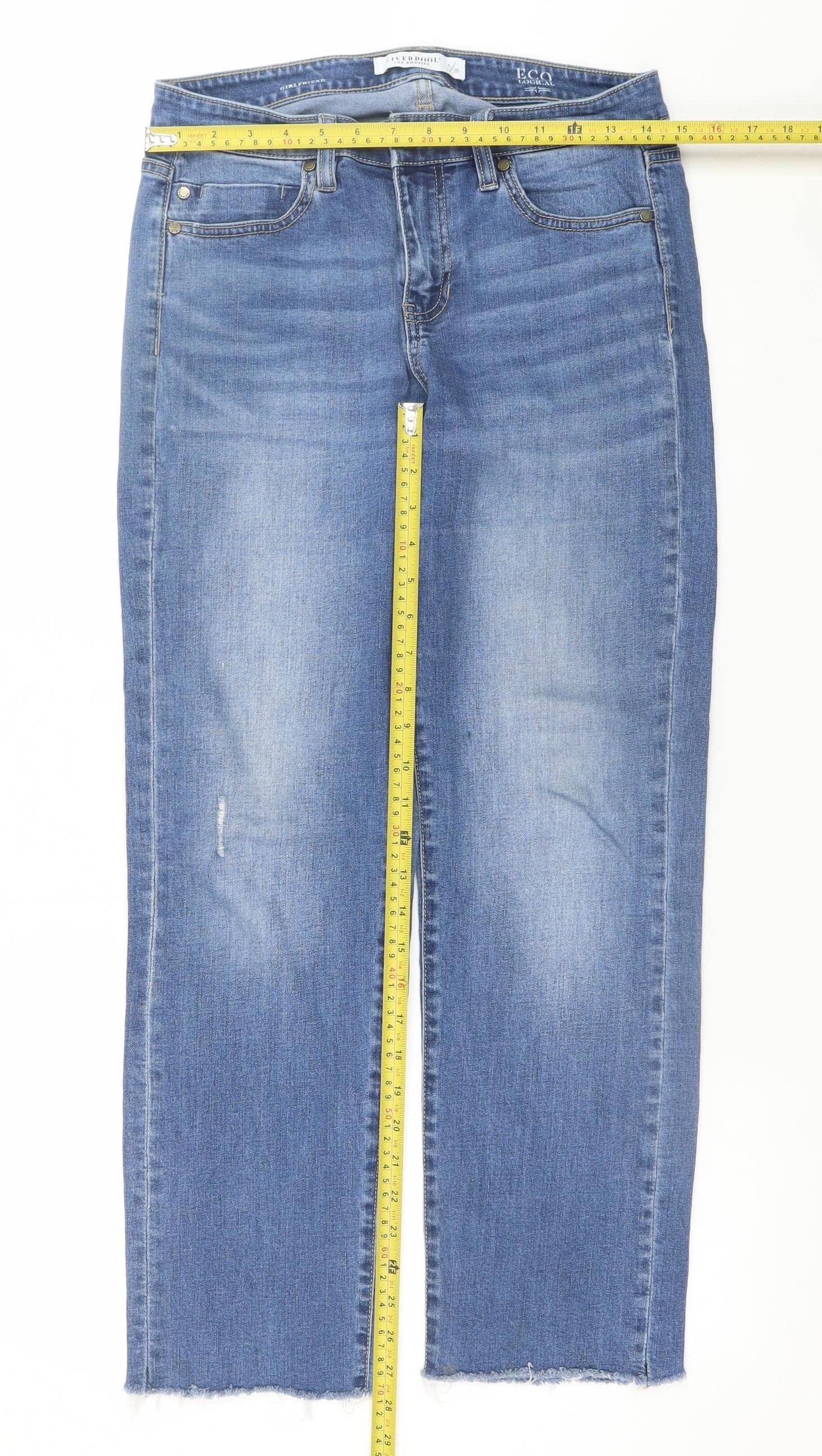 Liverpool Los Angeles Womens Blue Cropped Stretch Jeans Size 6 - Image 2