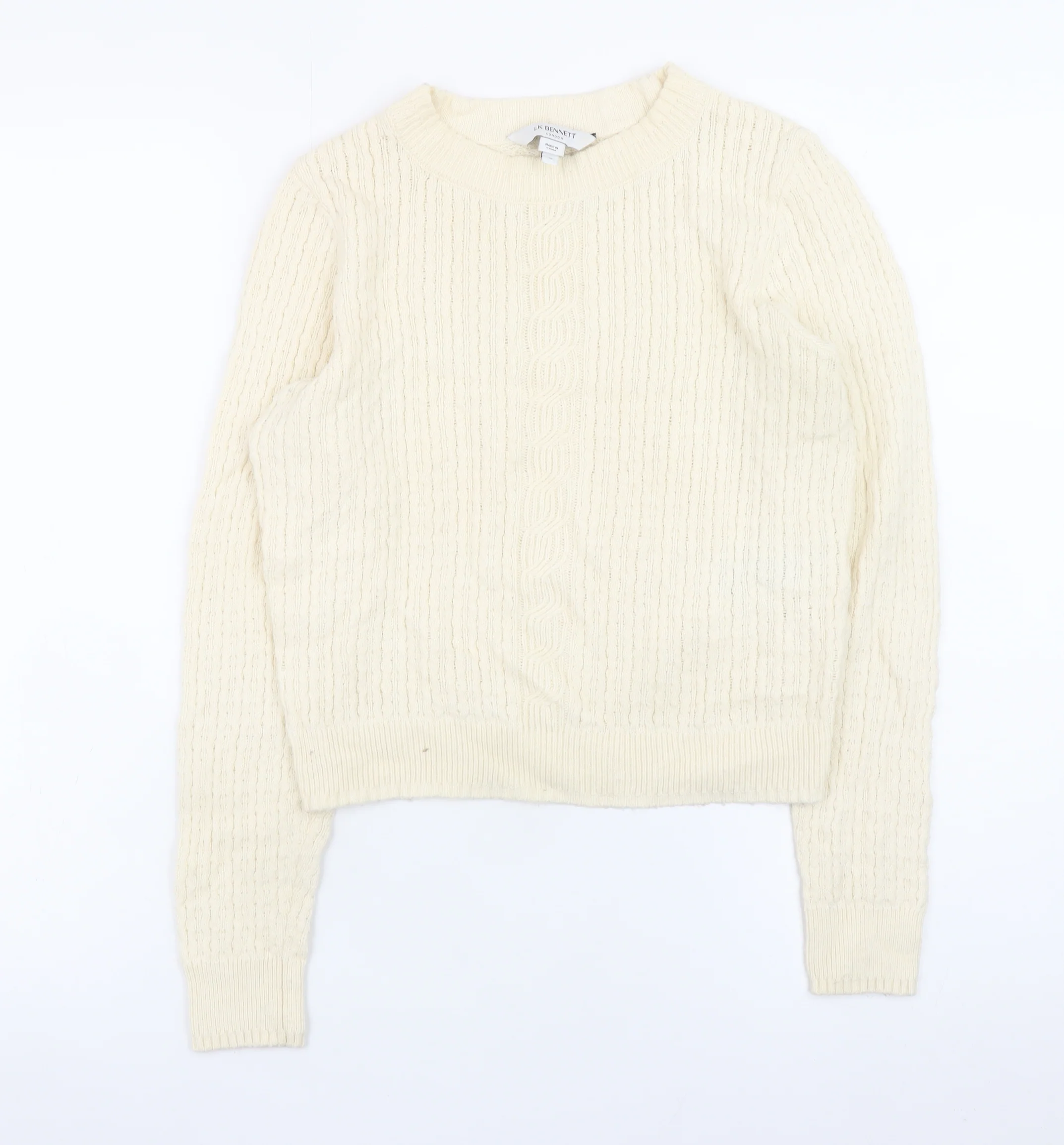 LK Bennett Women’s Ivory Cable-Knit Wool Cotton Jumper XS