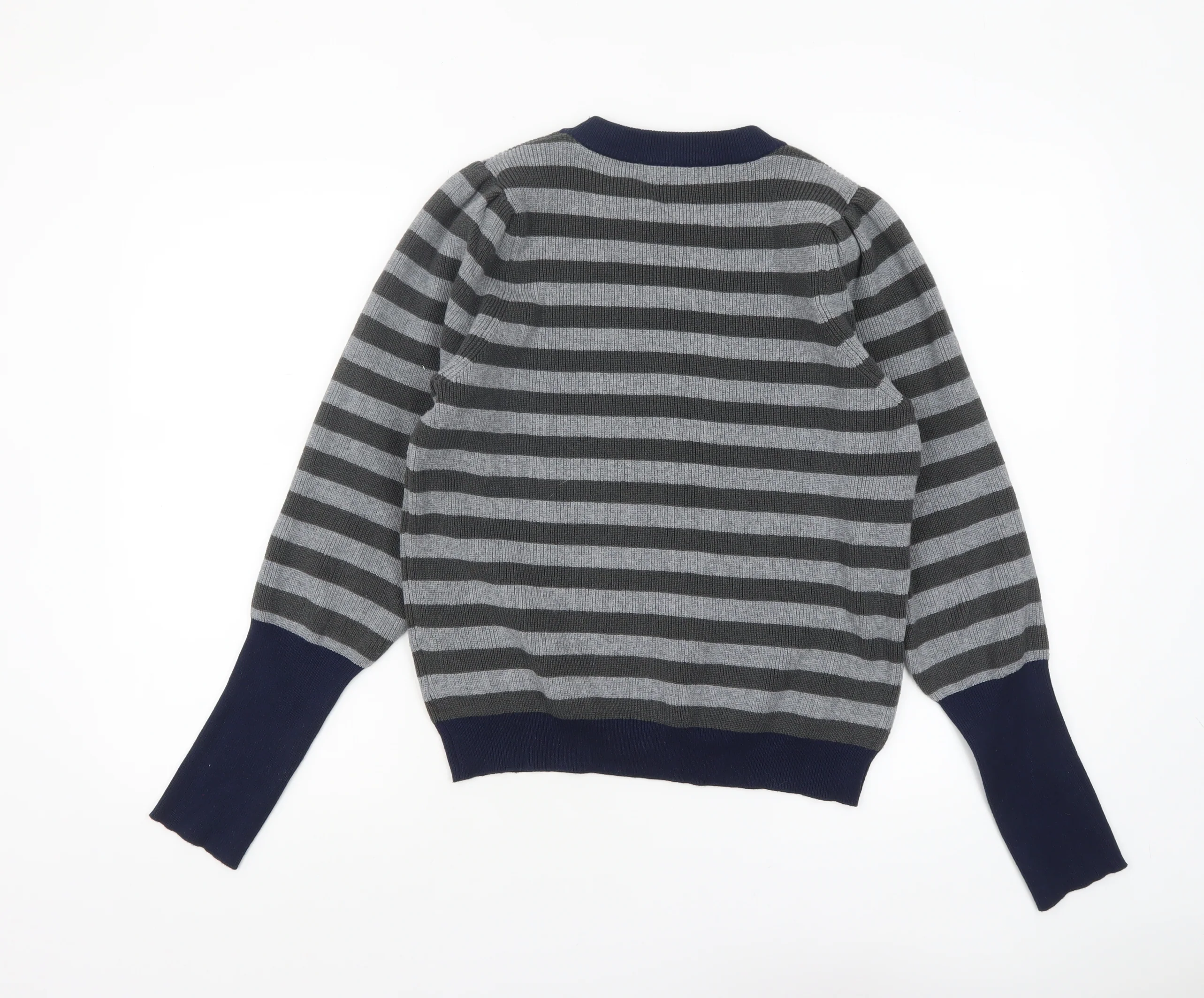 Lollys Laundry Women Grey Striped Pullover Jumper Size M - Image 3