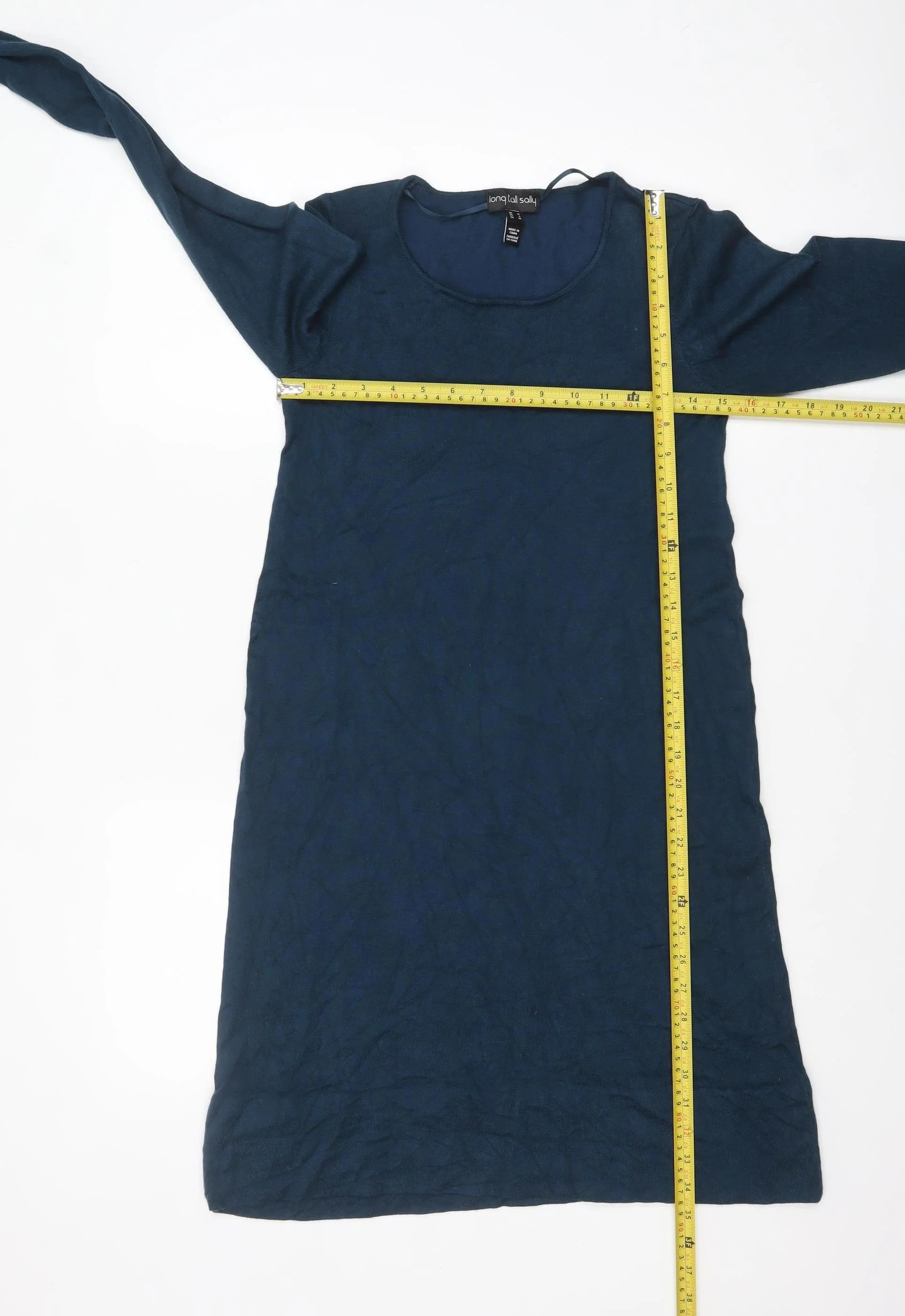 Long Tall Sally Women's Blue Size 10 Shift Dress with Flared Sleeves - Image 2