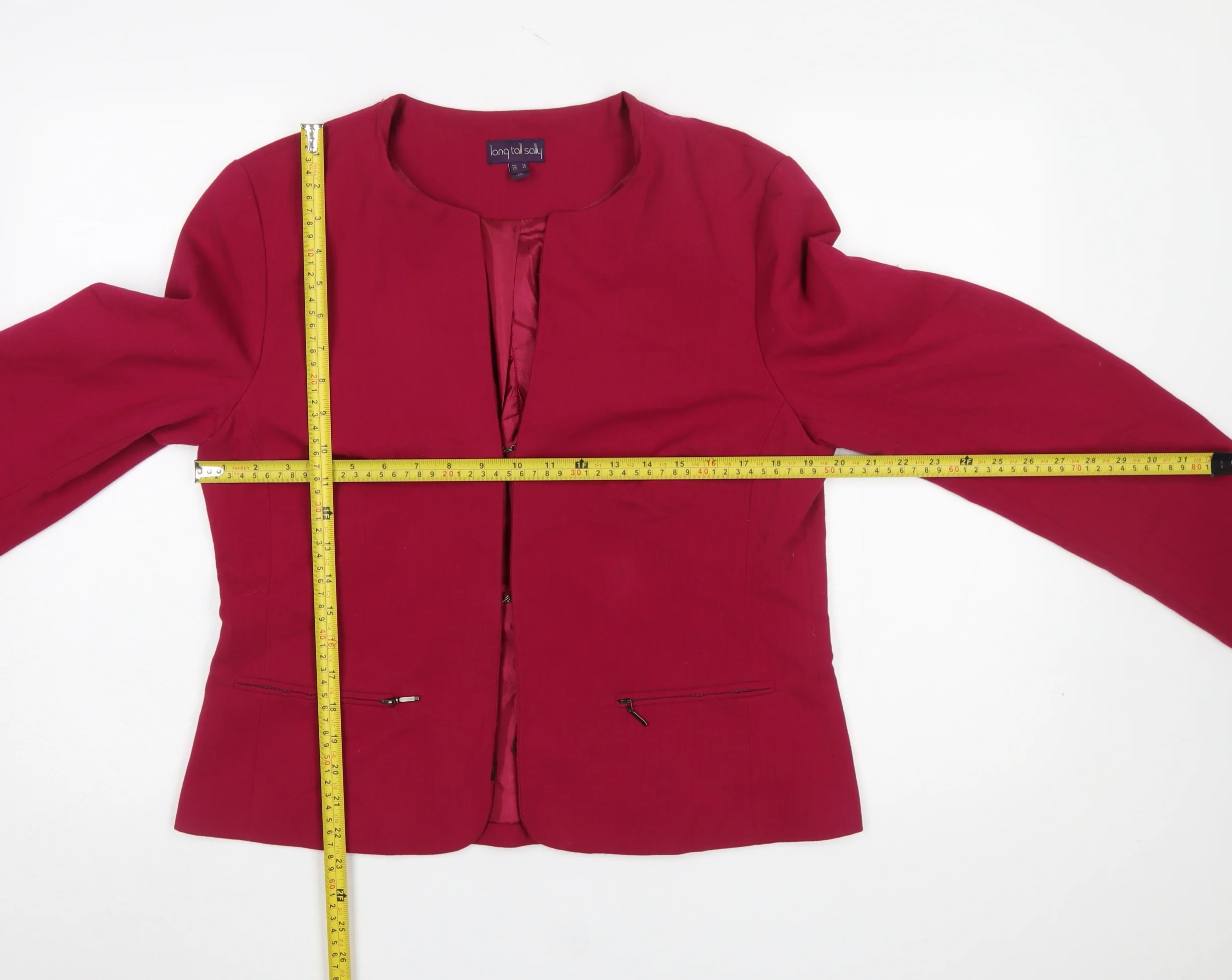 Long Tall Sally Women's Red Size 12 Tailored Lined Blazer Jacket - Image 2