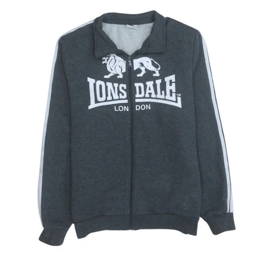 Lonsdale Mens Grey Full Zip Sports Sweatshirt M