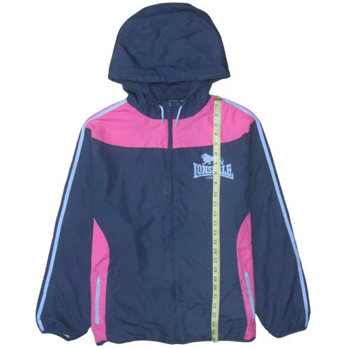Lonsdale Women Blue Pink Hooded Windbreaker Jacket Size 18 - Image 3