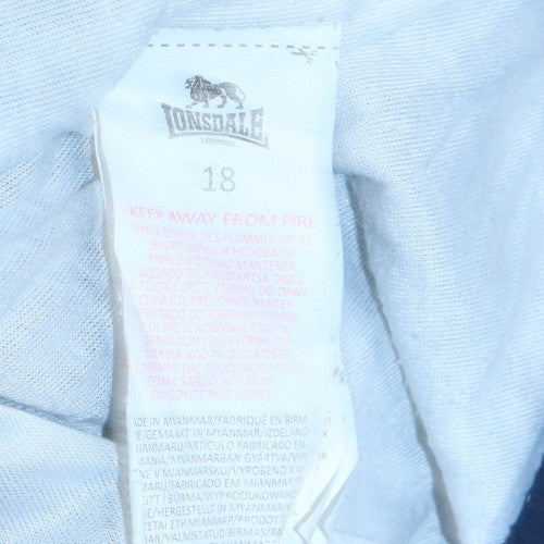 Lonsdale Women Blue Pink Hooded Windbreaker Jacket Size 18 - Image 5