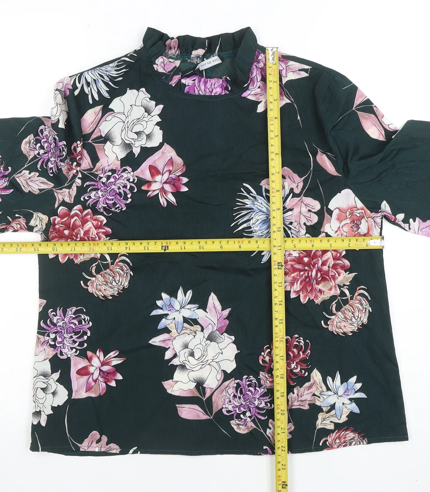 Look of the Day Women’s Multicoloured Floral High Neck Tunic Blouse Size 12 - Image 2