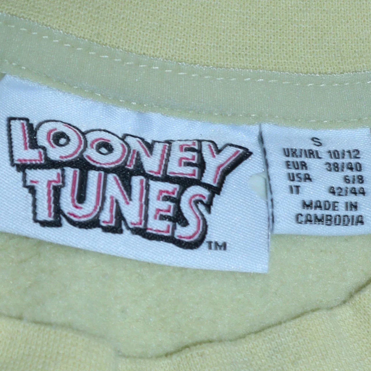 Looney Tunes Women's Yellow Crew Neck Pullover Sweatshirt Size S - Image 5