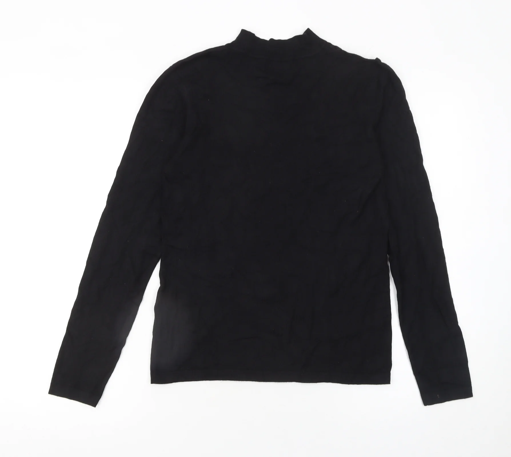 Lost Ink Women's Black Mock Neck Slim Fit Long Sleeve Jumper Size 12 - Image 3