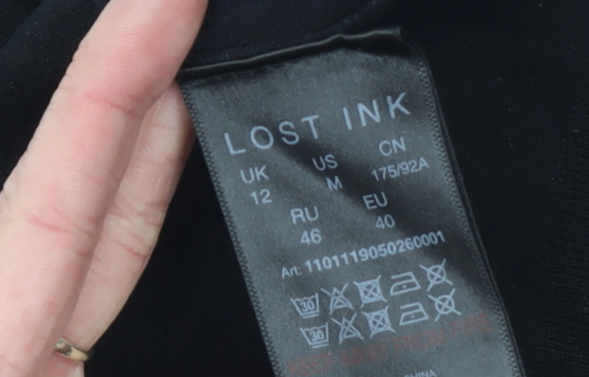 Lost Ink Women's Black Mock Neck Slim Fit Long Sleeve Jumper Size 12 - Image 4