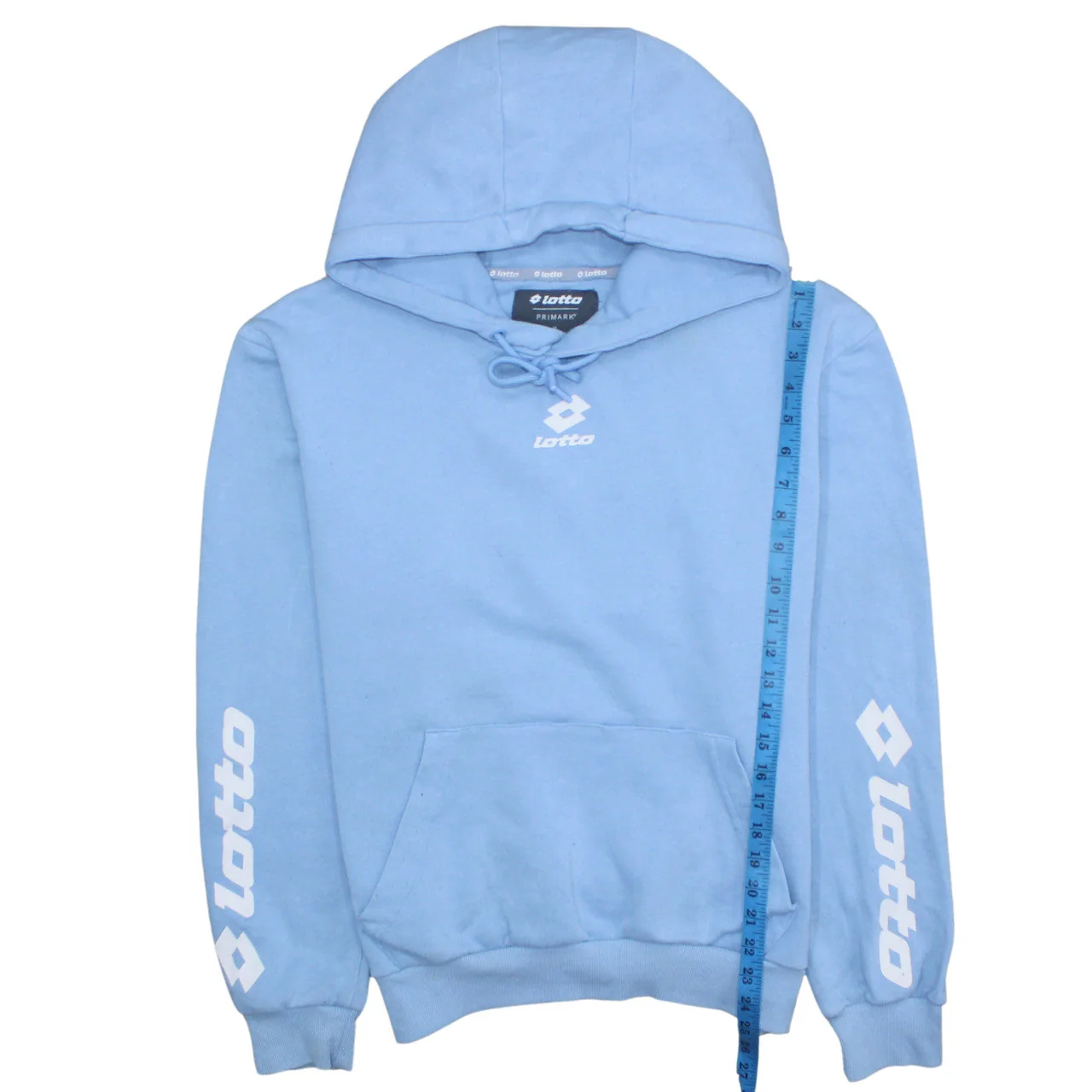 Lotto Men's Blue Pullover Hoodie Medium Sports Graphic Cotton - Image 2