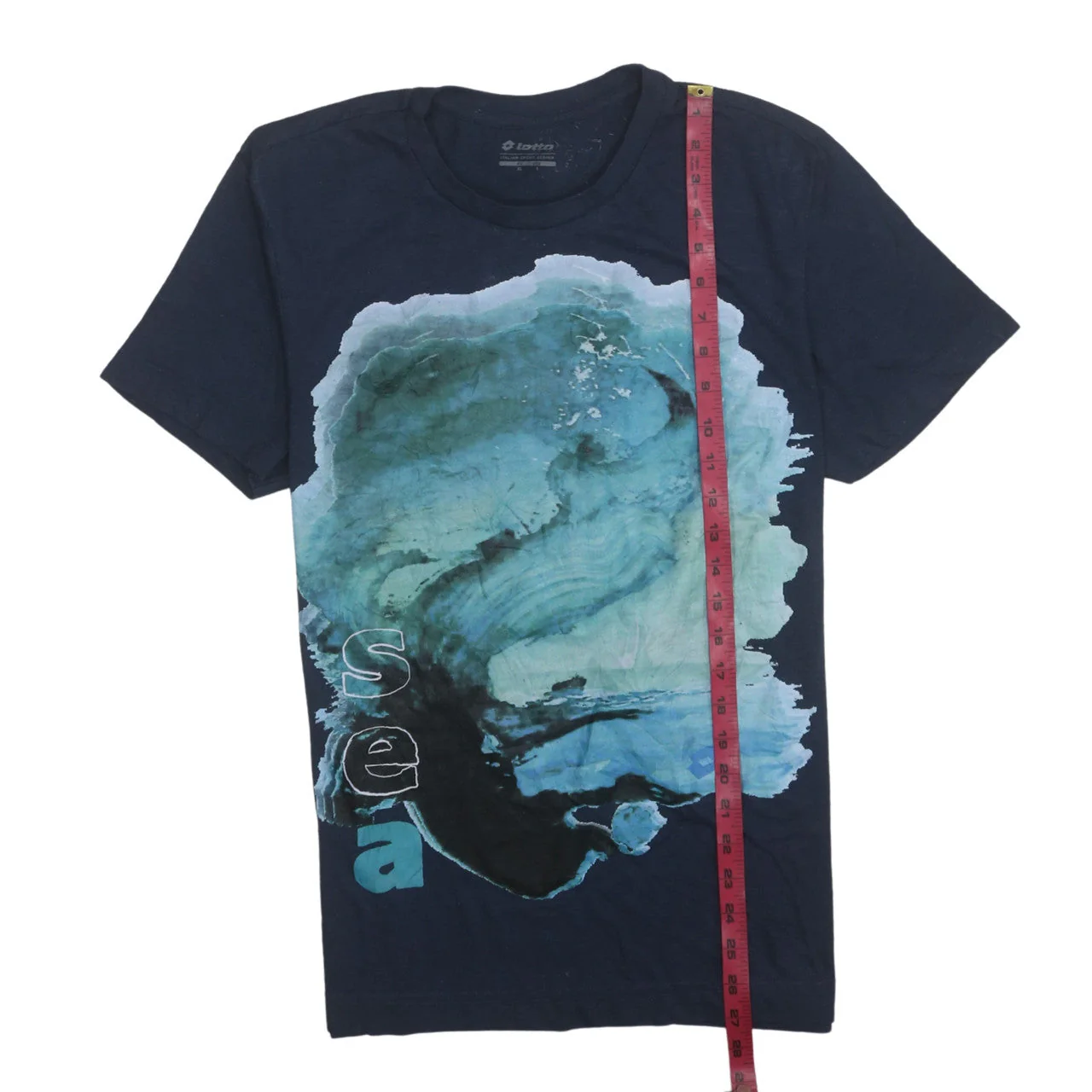 Lotto Men's Blue XL Graphic Sea Print Cotton T-Shirt - Image 2