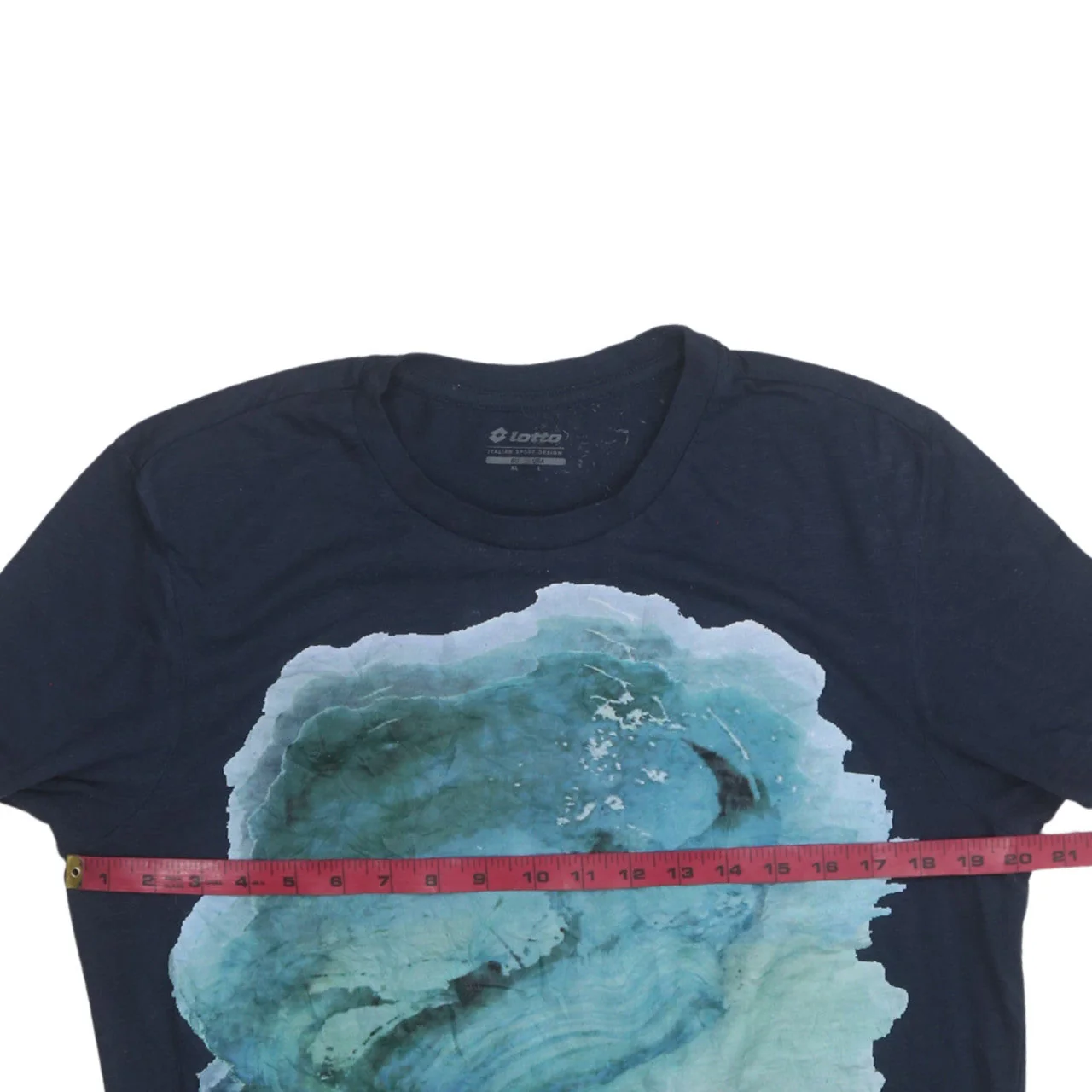 Lotto Men's Blue XL Graphic Sea Print Cotton T-Shirt - Image 3