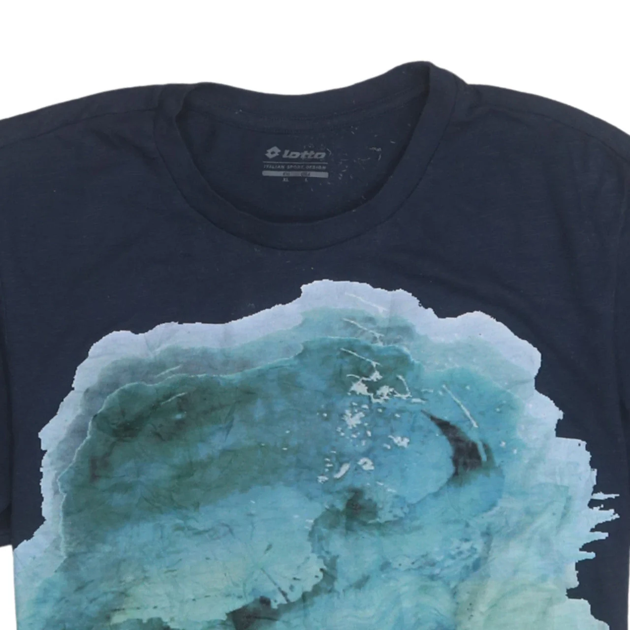 Lotto Men's Blue XL Graphic Sea Print Cotton T-Shirt - Image 6