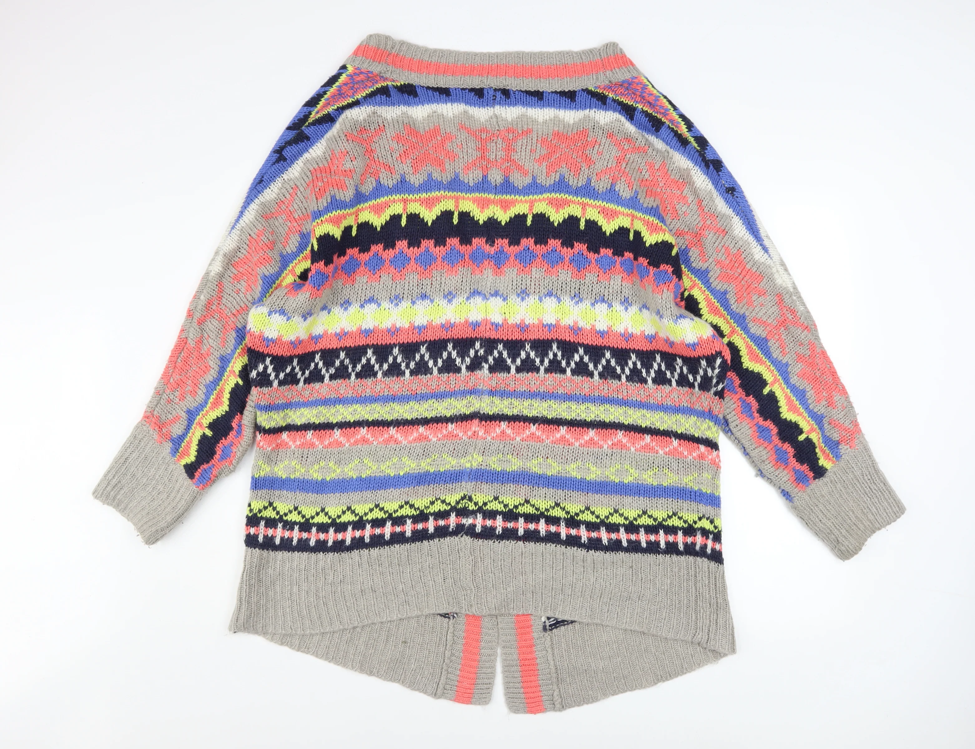 Love Label Women's Multicoloured Fair Isle Knit Cardigan M - Image 3