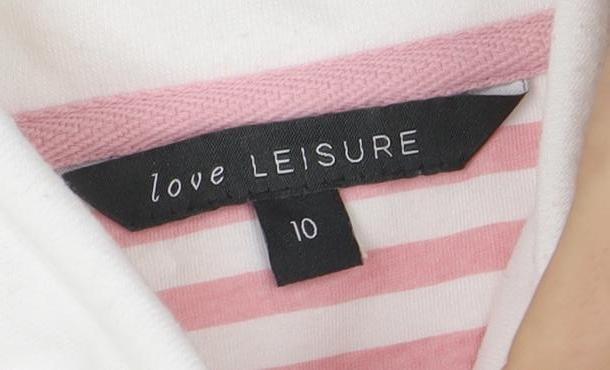 Love Leisure Women's White Size 10 Half Zip Fleece Sweatshirt - Image 4