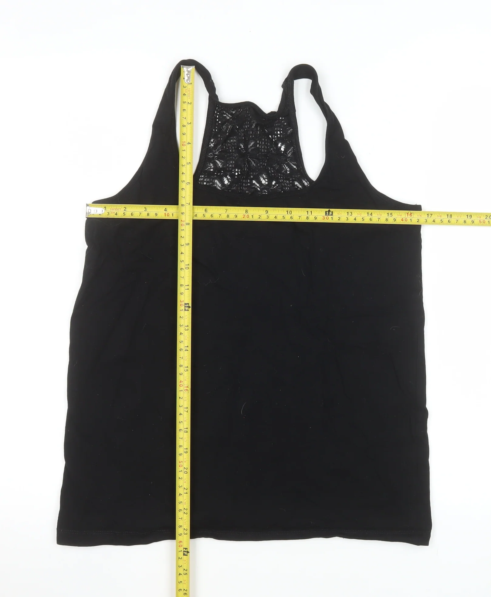Love to Lounge Women’s Black Lace Racerback Tank Top L - Image 2