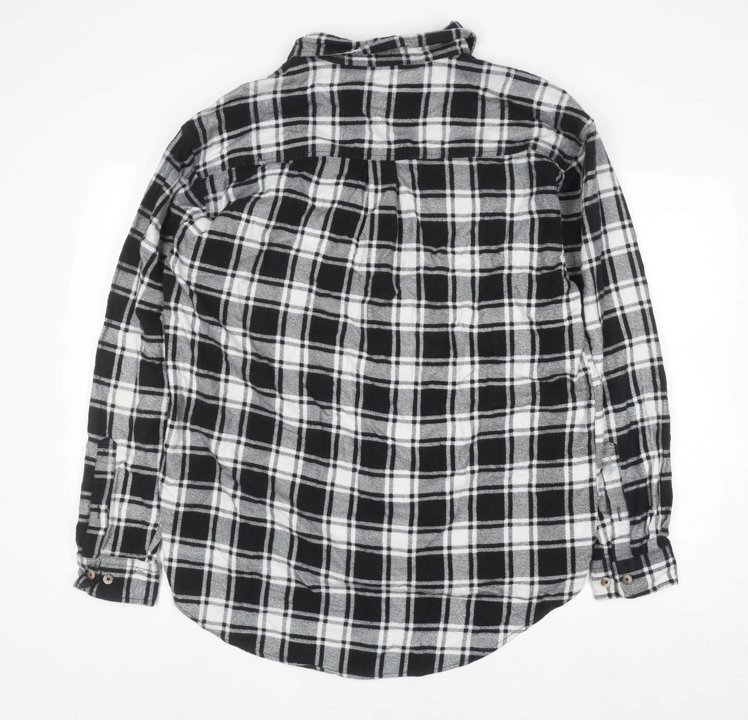 Lowes Men's Black Check Flannel Cotton Button-Up Shirt 2XL - Image 3