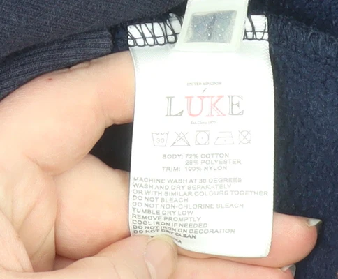 Luke Men's Blue Medium Hooded Full Zip Jacket - Image 5