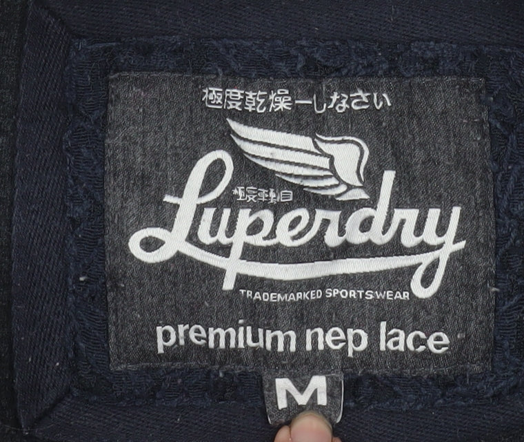 Luperdry Womens Navy Blue Lace Neck Long Sleeve Sweatshirt Size M - Image 4