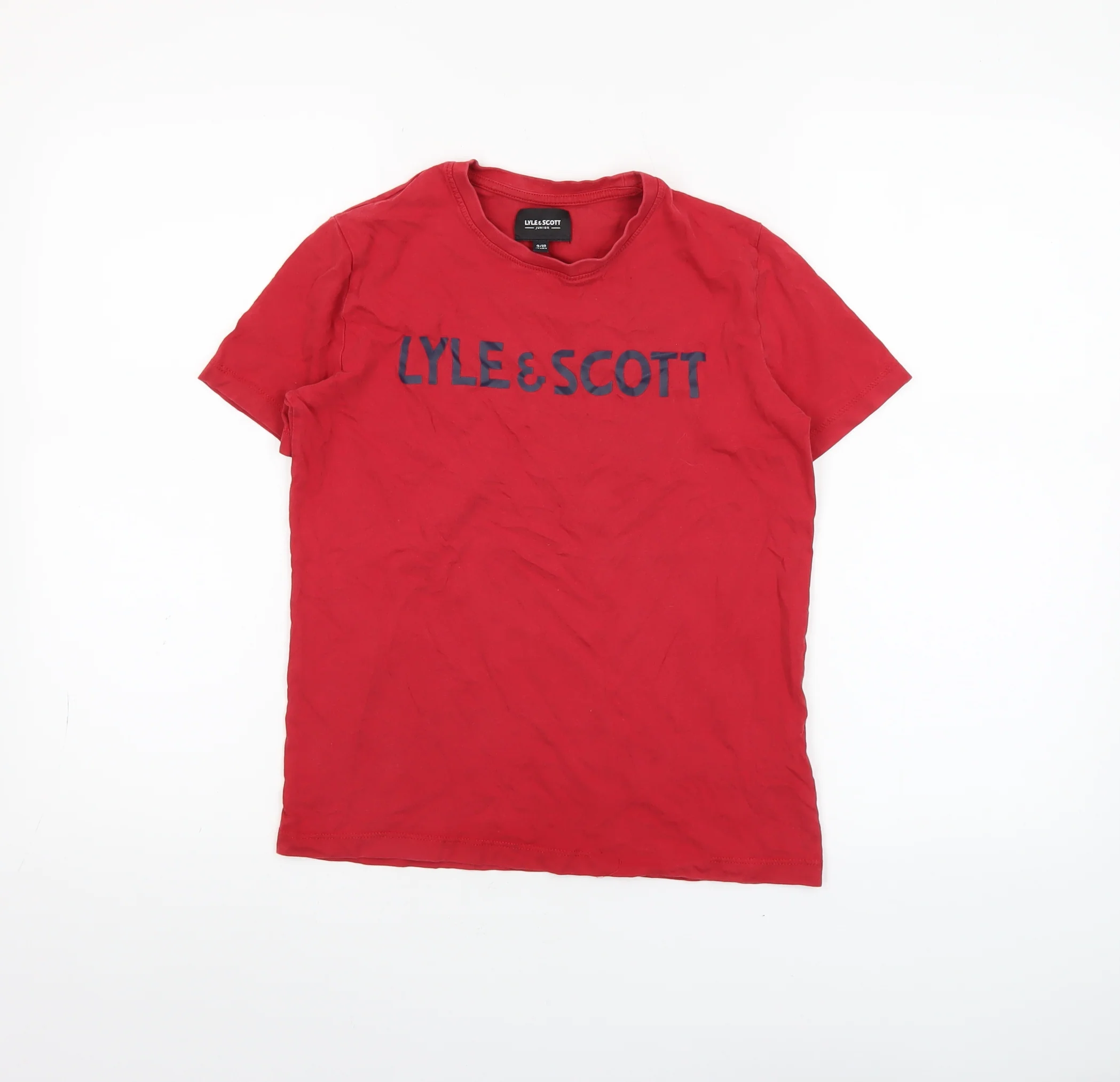 Lyle & Scott Boys Red Logo T-Shirt 9-10 Years Short Sleeve Cotton Top