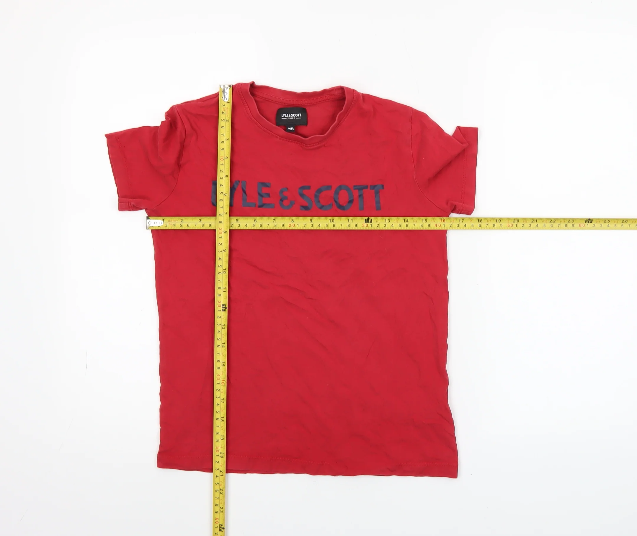 Lyle & Scott Boys Red Logo T-Shirt 9-10 Years Short Sleeve Cotton Top - Image 2