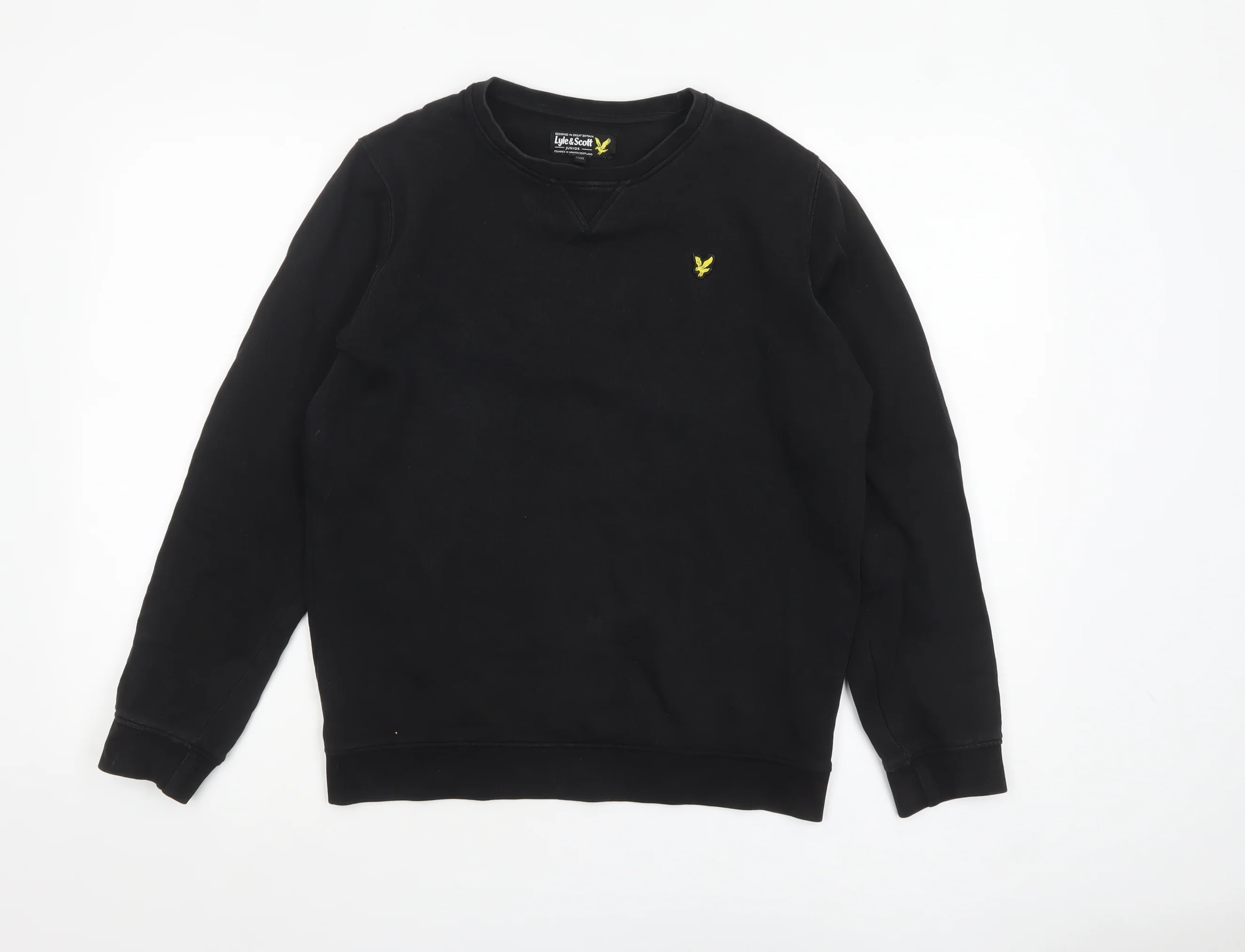 Lyle & Scott Junior Boys Black Crew Neck Pullover Sweatshirt 14-15 Years
