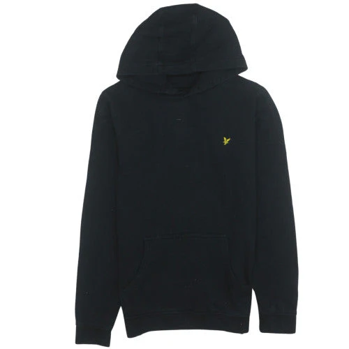 Lyle & Scott Junior Boys Black Pullover Hoodie 14-15 Years Cotton Blend