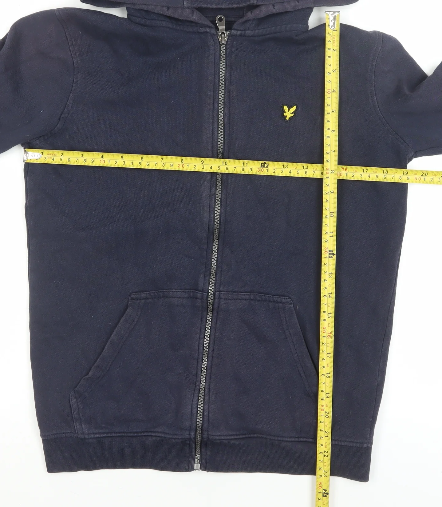 Lyle & Scott Junior Boys Navy Blue Full Zip Hoodie 14-15 Years Cotton Blend - Image 2