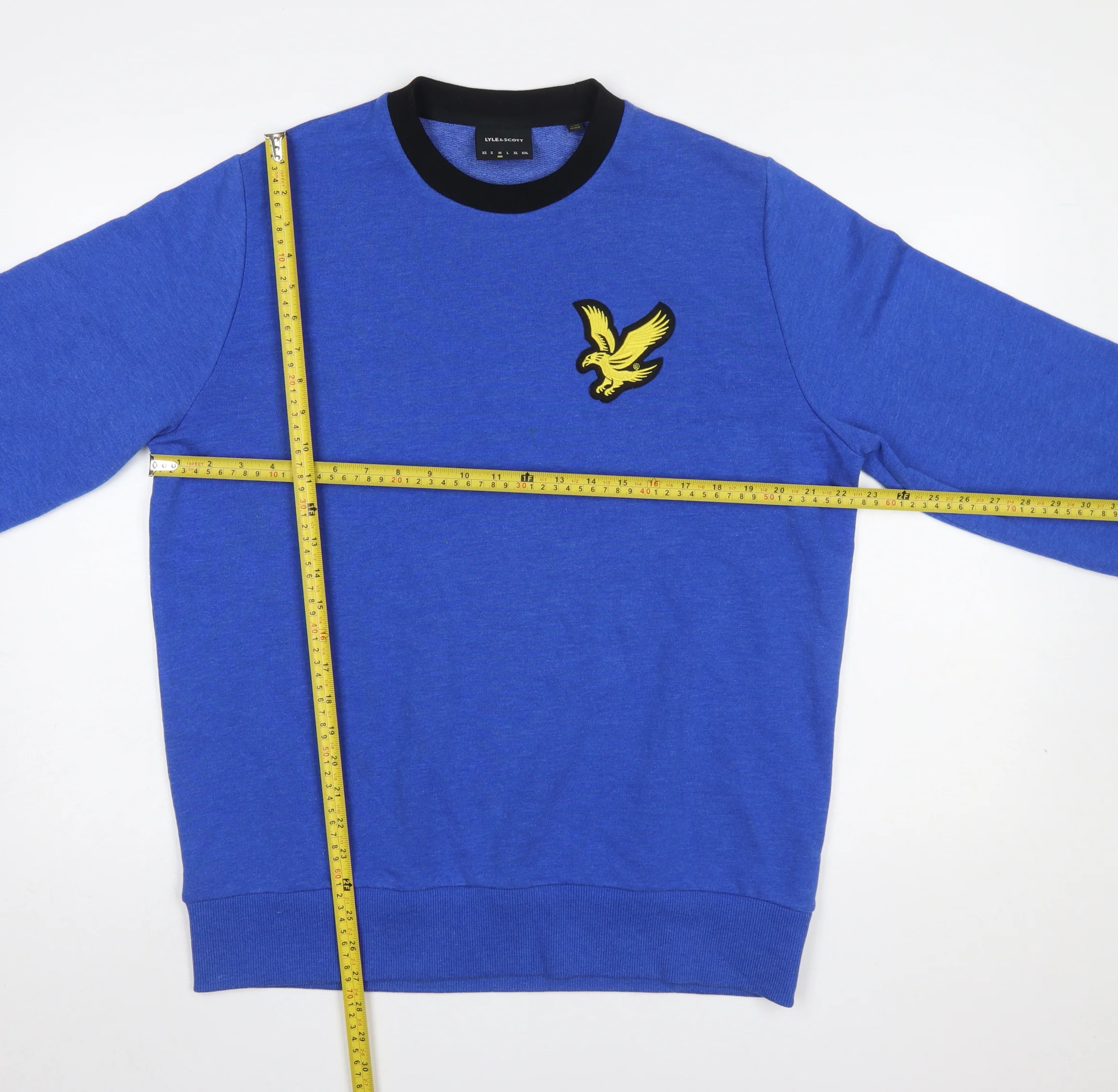 Lyle & Scott Mens Blue Crew Neck Sweatshirt Size L Cotton Blend - Image 2