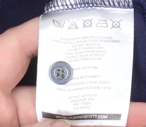 Lyle & Scott Men's Navy Blue Short Sleeve Cotton Polo XXL - Image 5