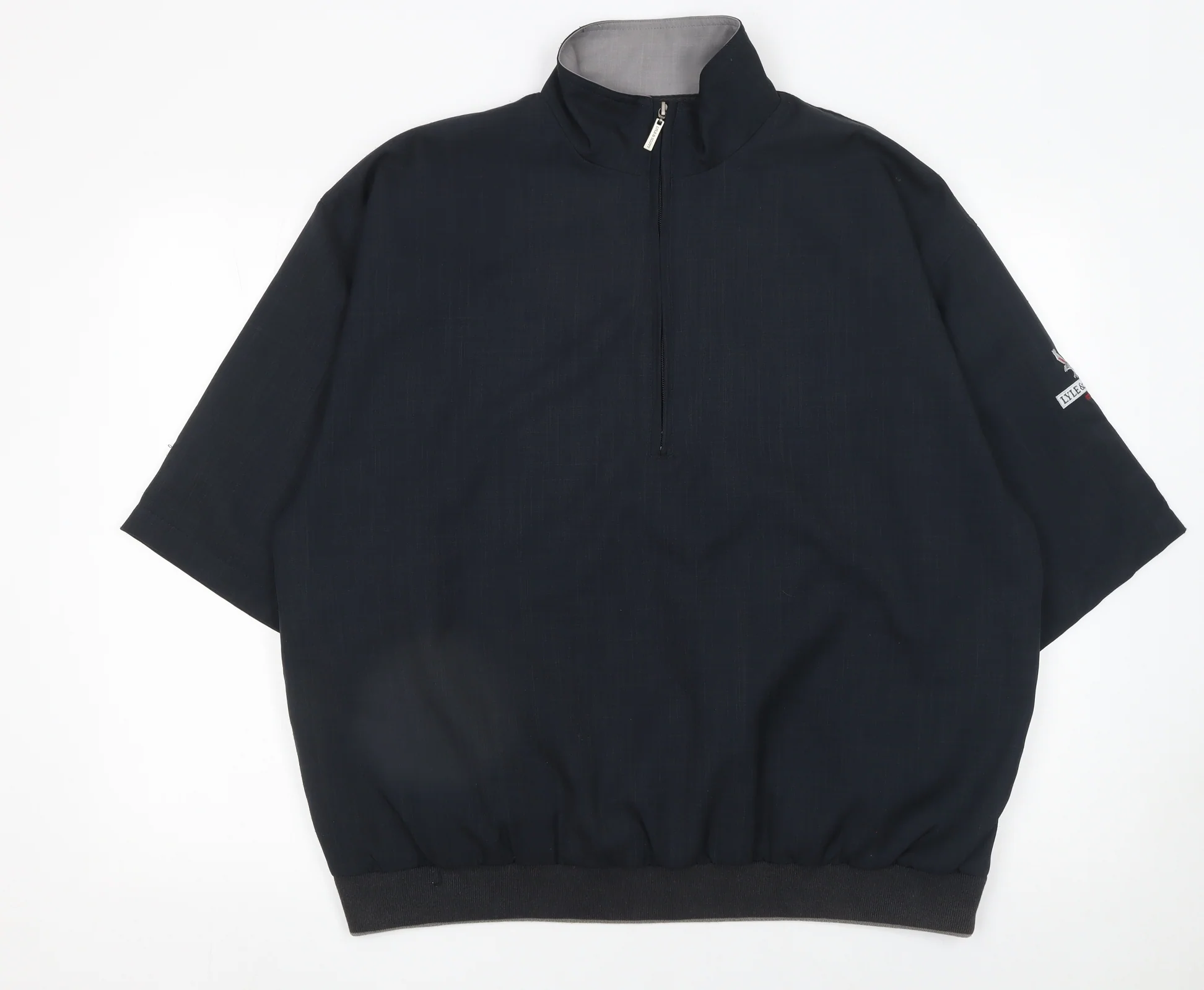 Lyle & Scott Tour Men's Black L Short Sleeve 1/2 Zip Golf Sweatshirt