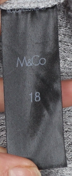 M&Co Petite Grey Mock Neck Knit Jumper Women’s Size 18 - Image 4