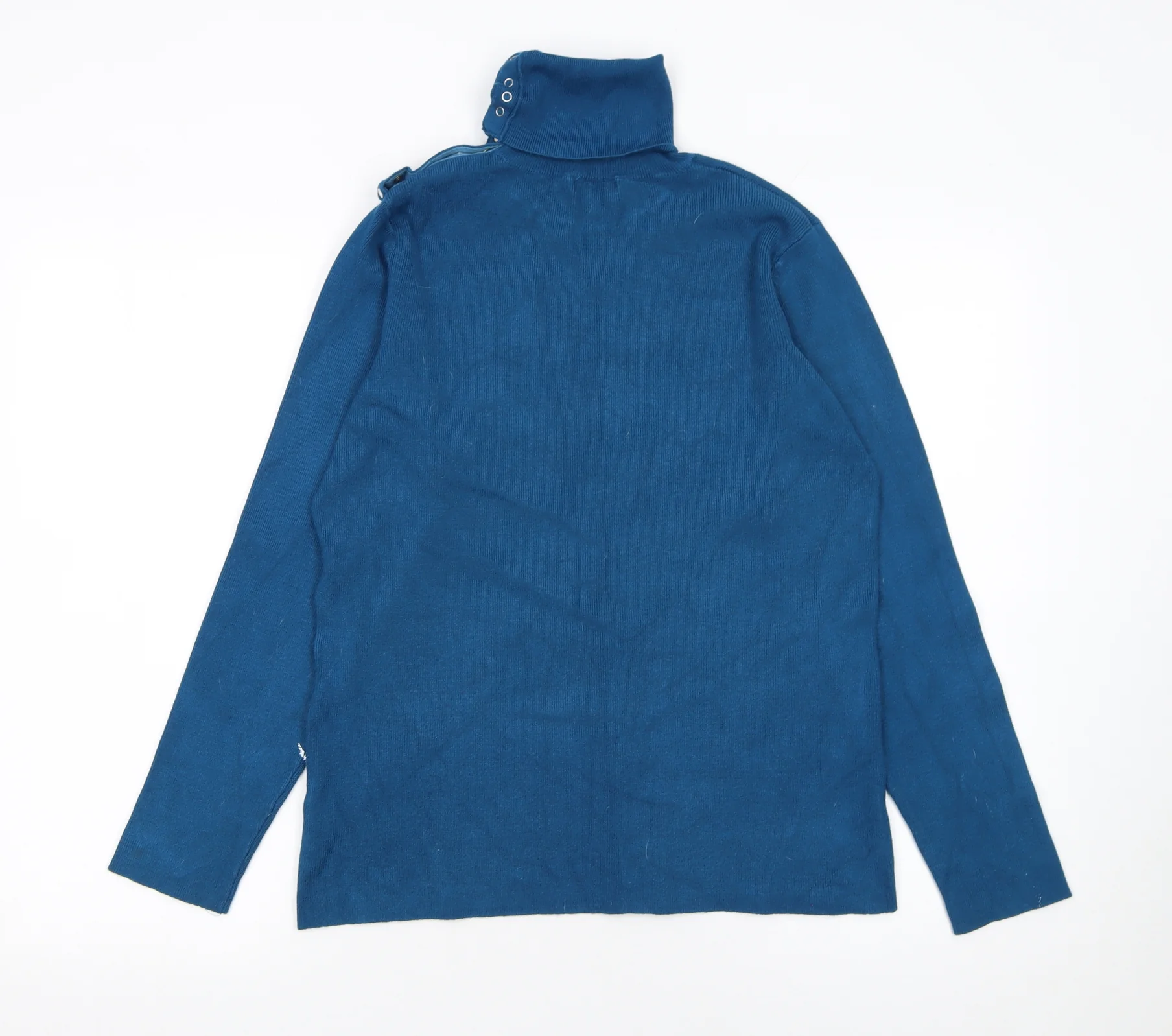 M&Co Women’s Blue Roll Neck Pullover Jumper XL Knit Long Sleeve - Image 3
