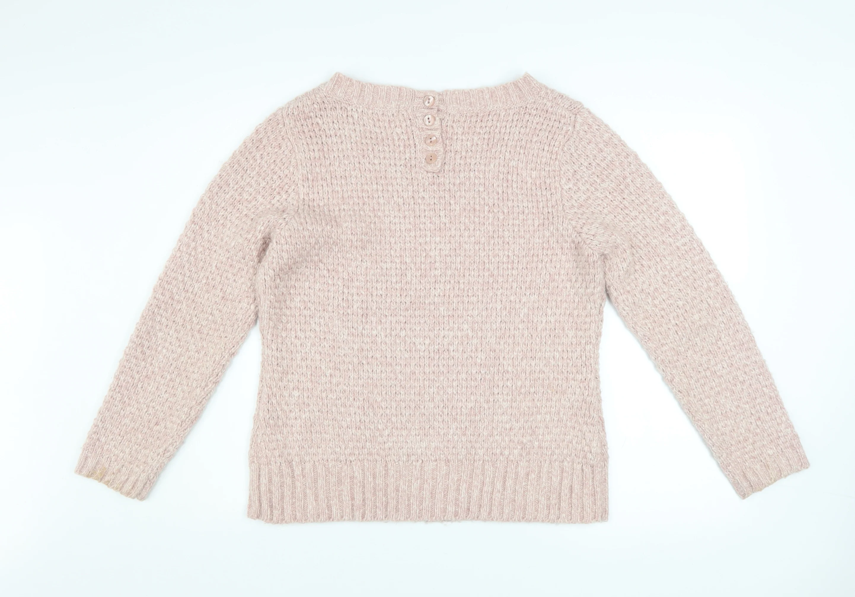 M&Co Women’s Pink Chunky Knit Acrylic Pullover Jumper Size M - Image 3