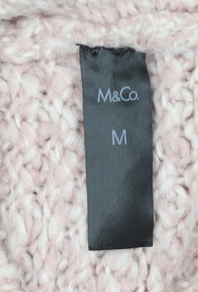 M&Co Women’s Pink Chunky Knit Acrylic Pullover Jumper Size M - Image 4