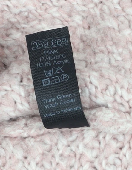 M&Co Women’s Pink Chunky Knit Acrylic Pullover Jumper Size M - Image 5