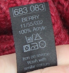 M&Co Women’s Red Roll Neck Acrylic Jumper Size 14 - Image 5