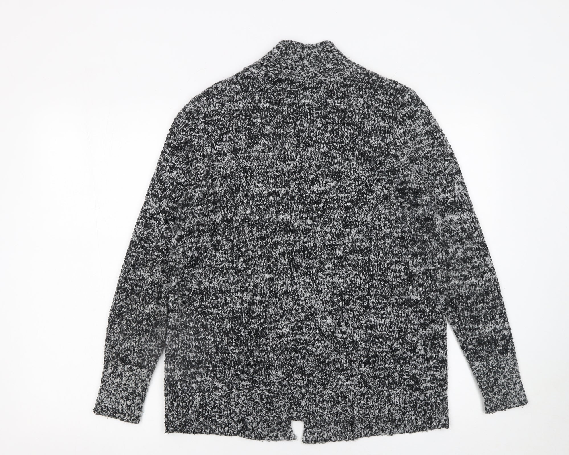 M&Co Women's Grey Chunky Knit Long Sleeve Cardigan Size 12 - Image 3