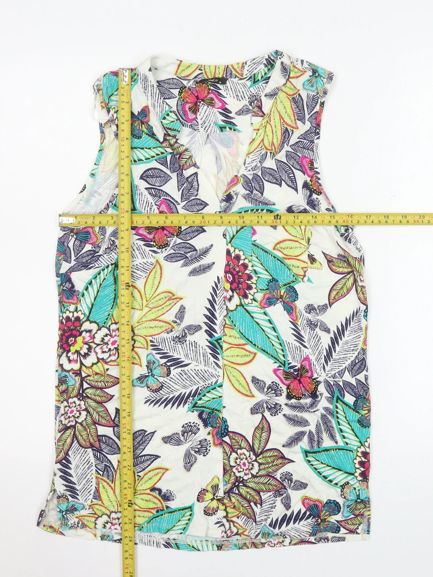 M&Co Women's Multicoloured Floral Viscose Sleeveless Camisole Top Size 10 - Image 2