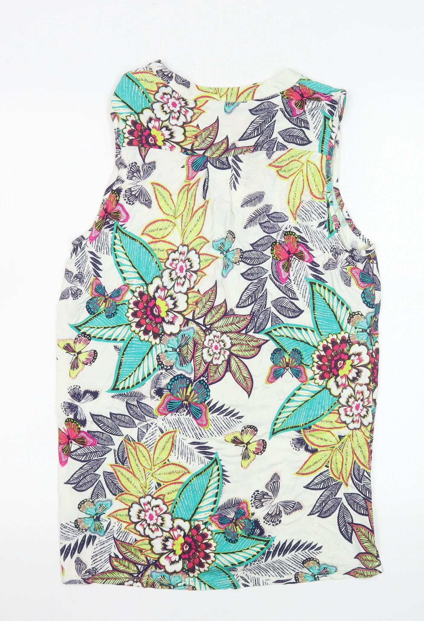 M&Co Women's Multicoloured Floral Viscose Sleeveless Camisole Top Size 10 - Image 3