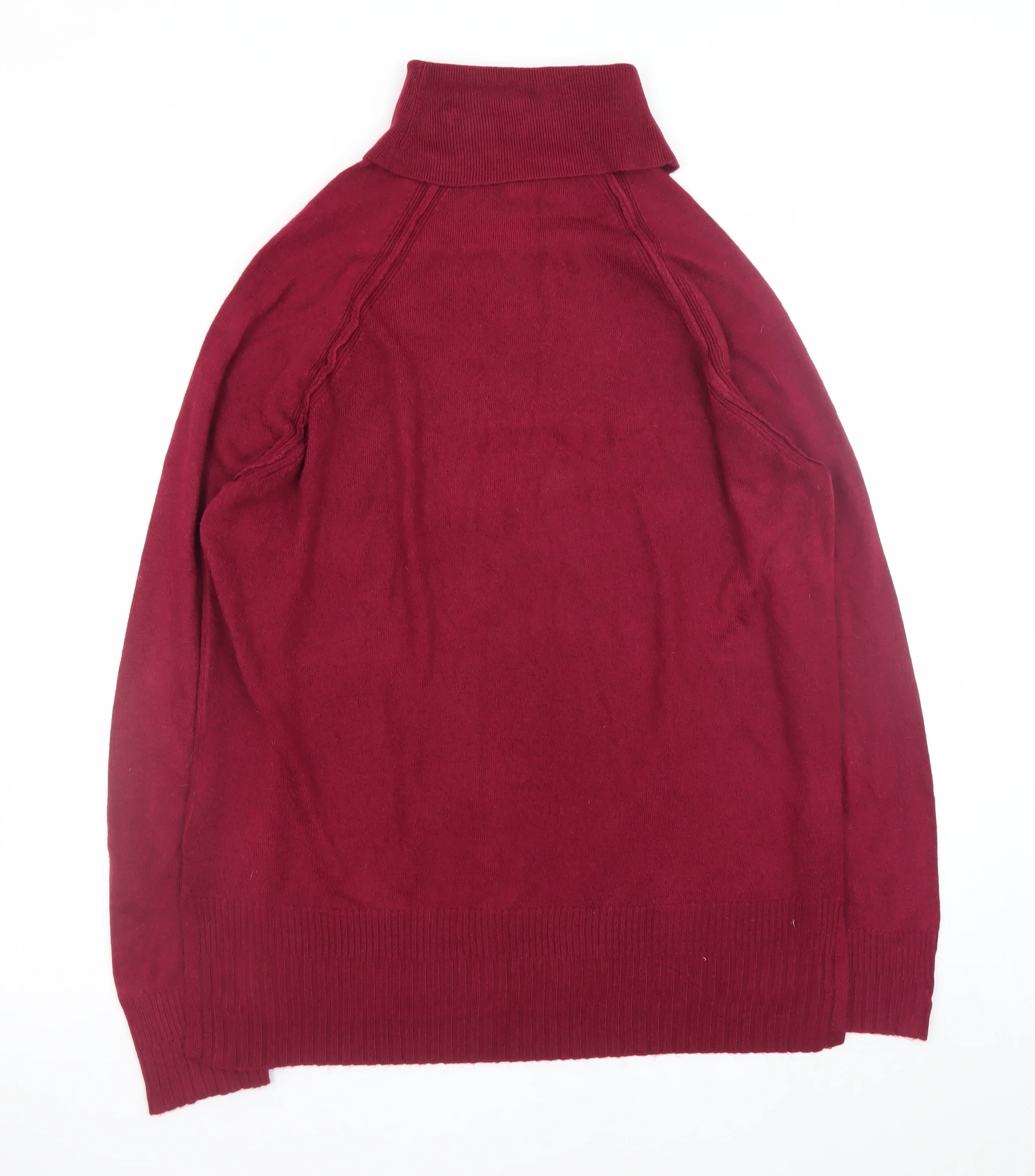 M&Co Women's Red Roll Neck Acrylic Long Sleeve Jumper Size 14 - Image 3