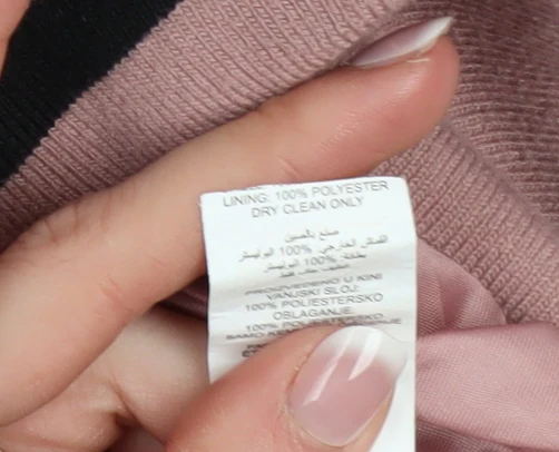 M Women's Pink Faux Shearling Bomber Jacket Size 6 Regular Zip Up - Image 5