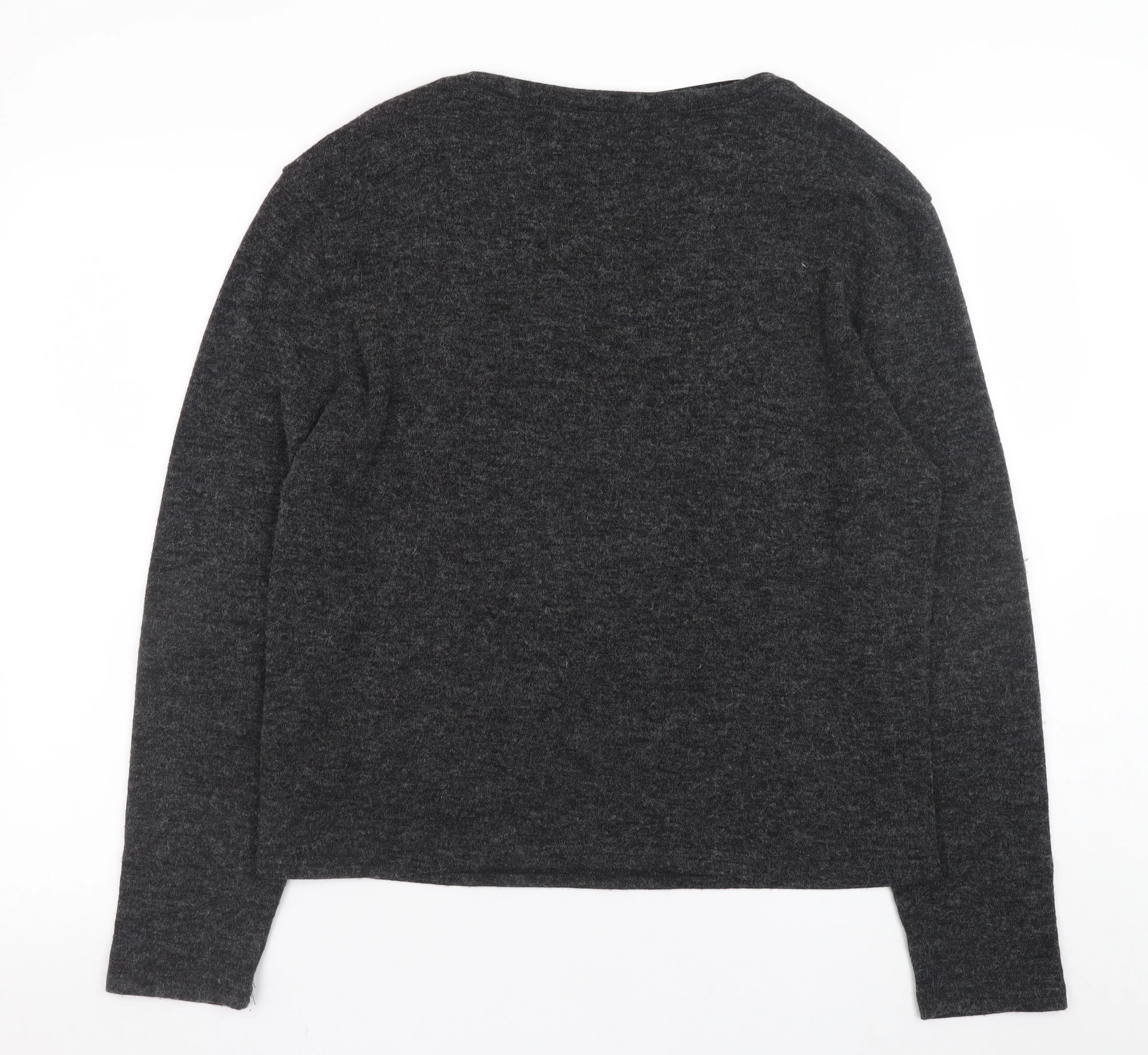 Madam Rage Women Grey Heart Button Pullover Jumper Size 16 - Image 3